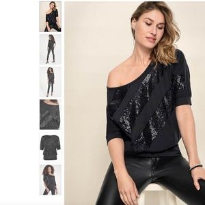 Off-Shoulder Sequin Top